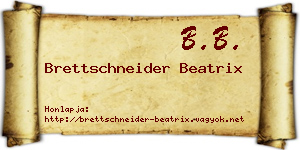 Brettschneider Beatrix névjegykártya